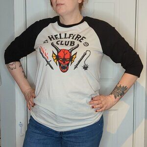 🌸3 for 25$🌸 Stranger Things Hellfire Club Baseball tee Official Large